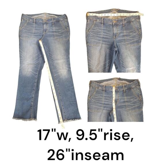 Torrid Vintage Stretch Mid Rise Raw Hem Crop Boyfriend Jeans Size 12 - Picture 14 of 14